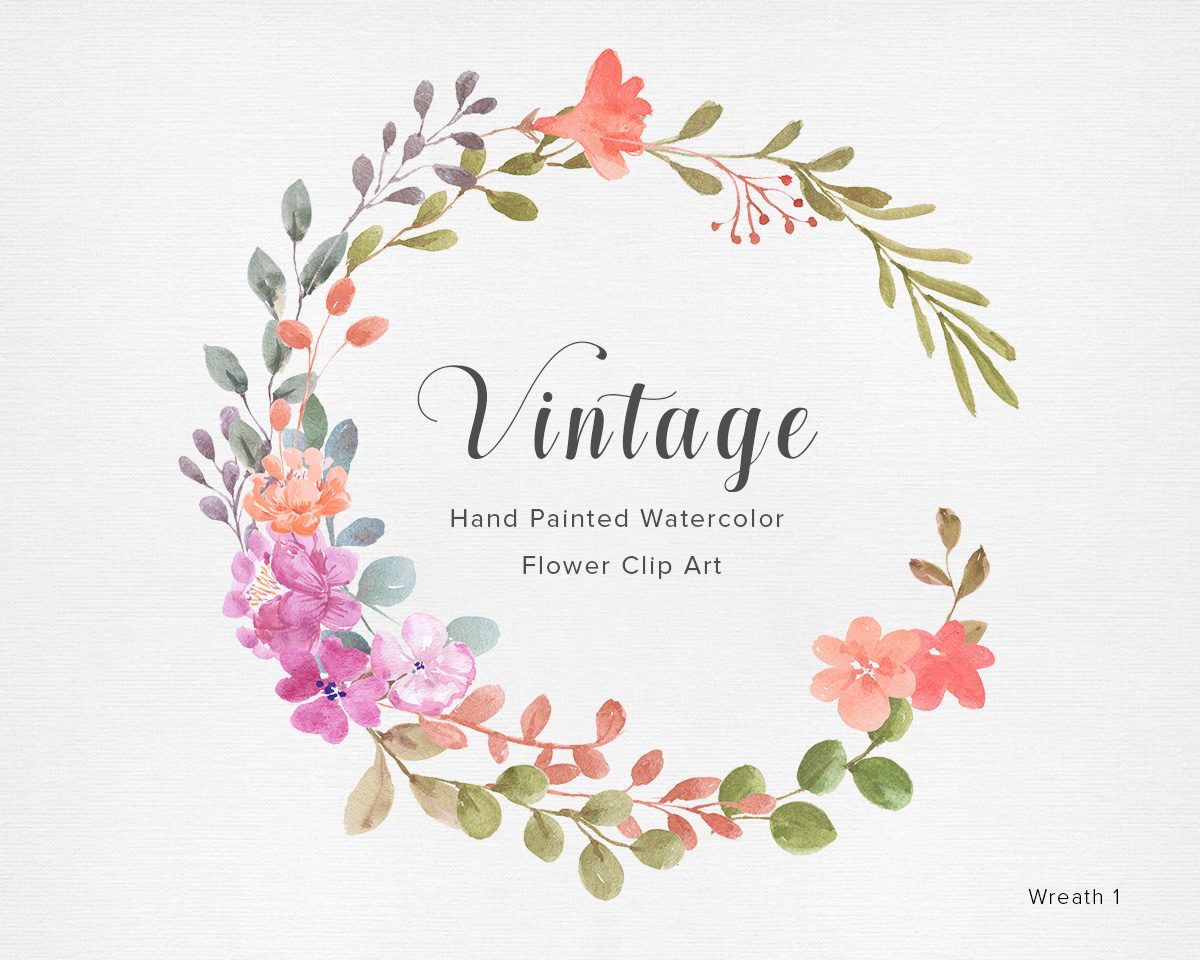 Download Vintage Watercolor Floral Clipart Flowers Png Gogivo