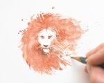 Free Handpainted Watercolor Lion Painting Clipart