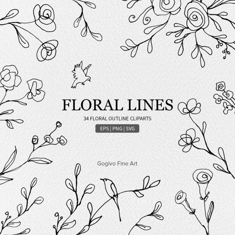 Free Floral Lines Cliparts Gogivo