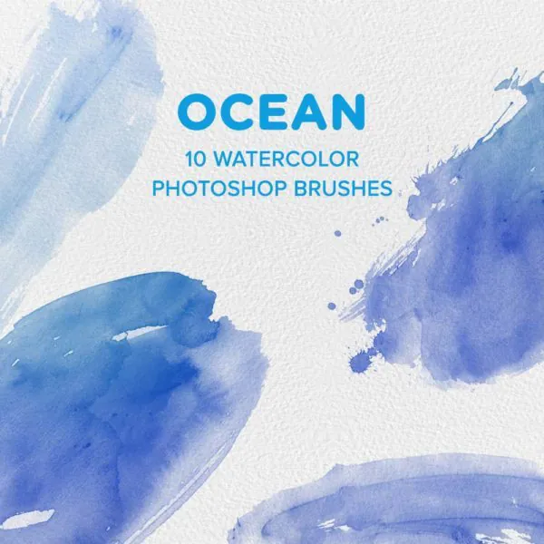 Ocean Watercolor Photoshop Brushes