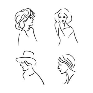 Free Female Silhouette Vector Women Line Art Clipart Vector Woman Line