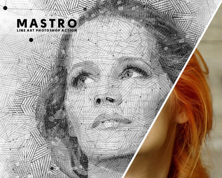 Mastro Line Art Photoshop Action Realistic Sketch Photo Effect Just One