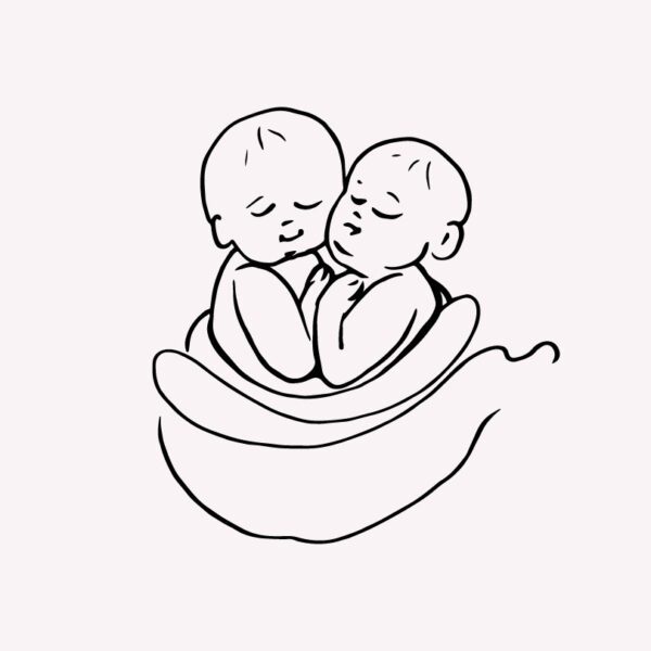 Download Newborn Baby Vector Clipart New Baby Twin Illustration Hand Drawn Line Drawing Vector Clip Art Eps Svg Png Digital Files Instant Download Gogivo