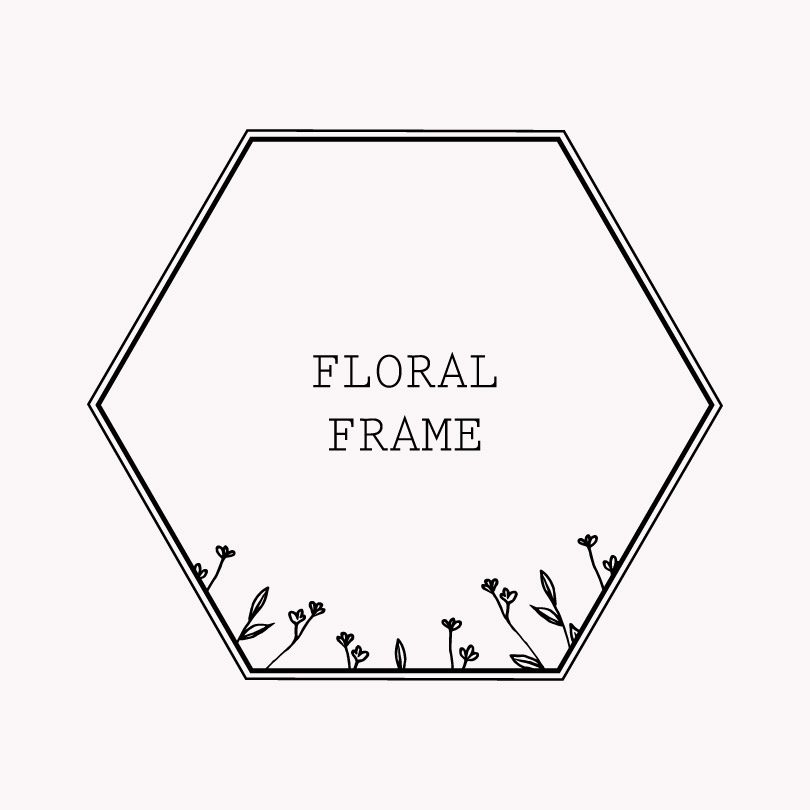 Download Floral Frame Clipart Hexagonal Line Art Vector Illustration Wild Flower Designs Png Svg Eps Pdf Digital Illustration Instant Download Gogivo