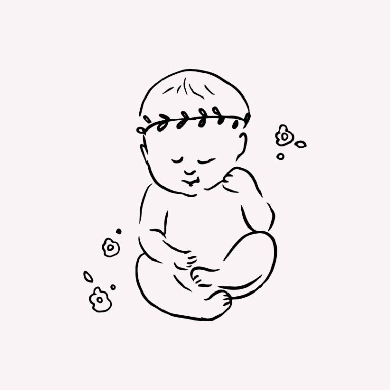 Newborn Baby Vector Clipart New Baby Twin illustration Hand Drawn Line ...