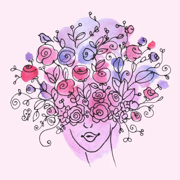 Gogivo_5707_women floral face clipart