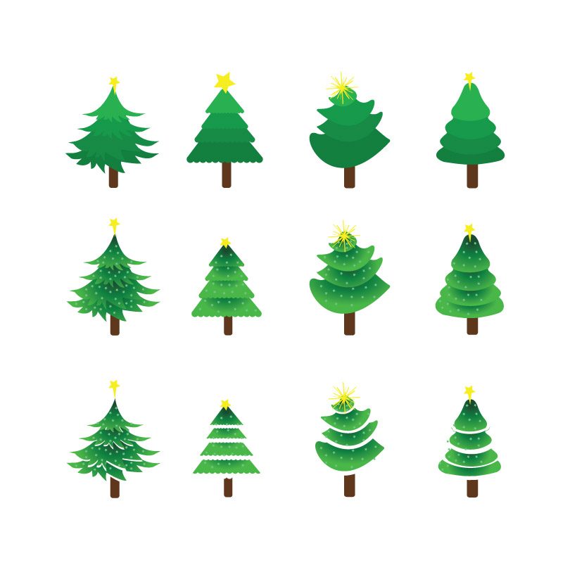 Download 12 Christmas Tree Svg Clipart Christmas Tree Silhouettes Svg Png Eps Christmas Tree Vector Illustration Christmas Clipart Instant Download Gogivo