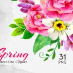 Watercolor Floral Clipart