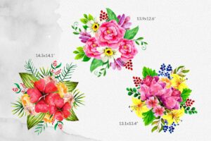 Watercolor Floral Clipart