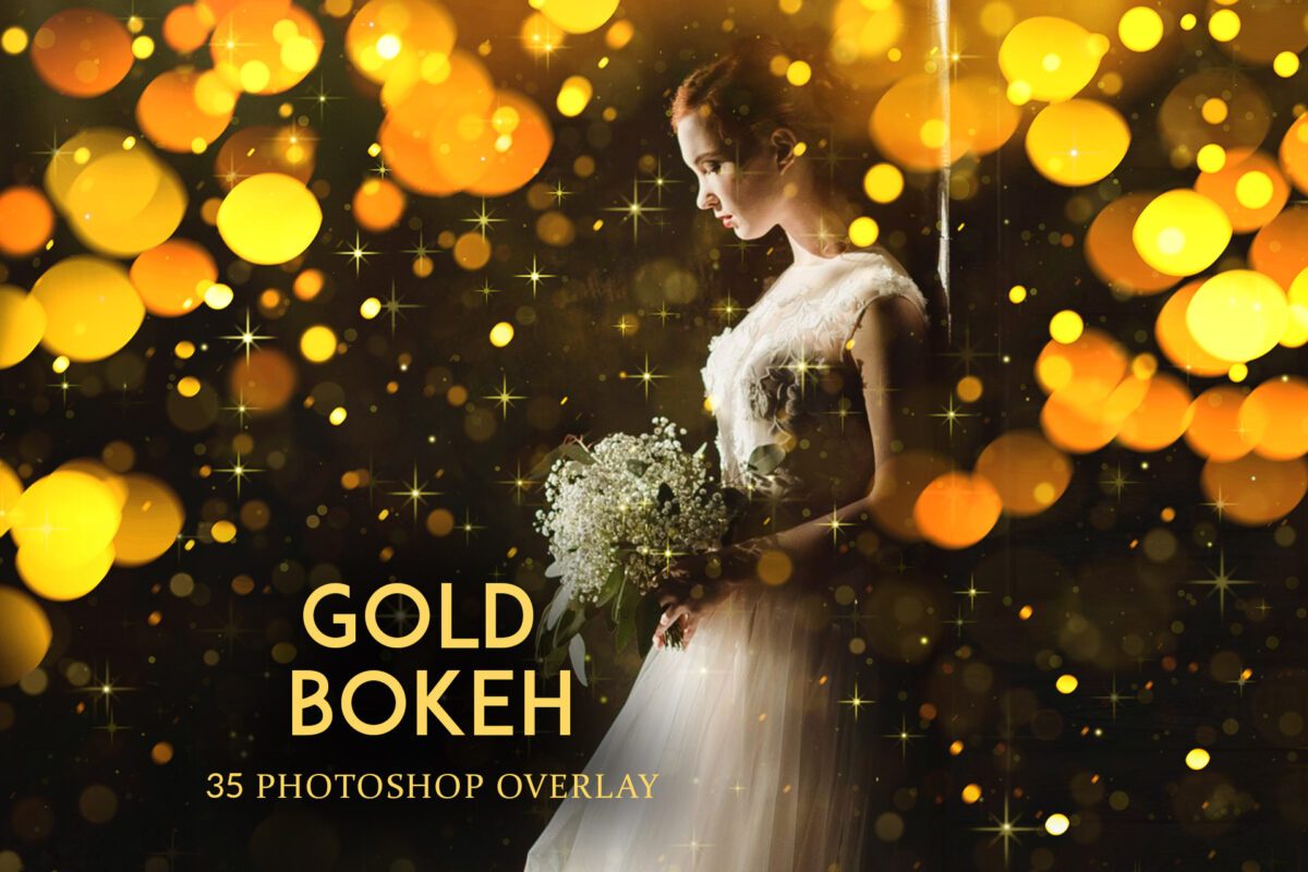 Gold Bokeh Photoshop Overlay