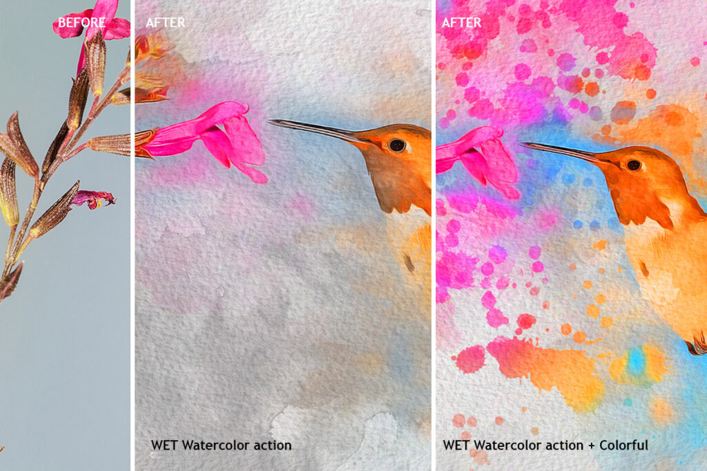 FREE Wet Watercolor Effect Photoshop Action | Gogivo