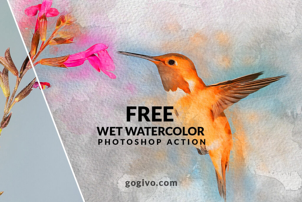 Free Wet Watercolor Effect Photoshop Action | Gogivo