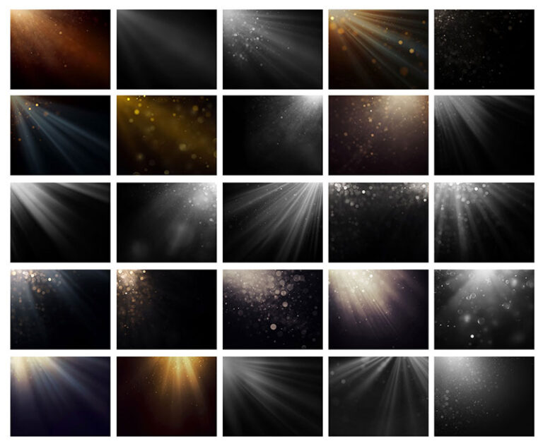60 Dust Bokeh Light Overlays, Photoshop Overlays, Golden light, Photo ...