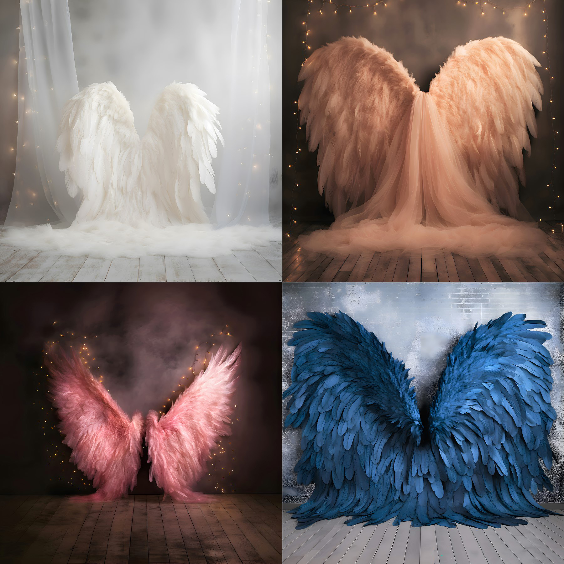 Gold Angel Wings Digital Backdrop, Photo Background for Photography,  Wedding & Maternity Backdrops 