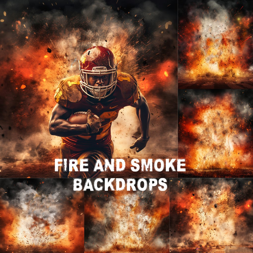 Baseball on Fire Digital Background Digital Backdrop 