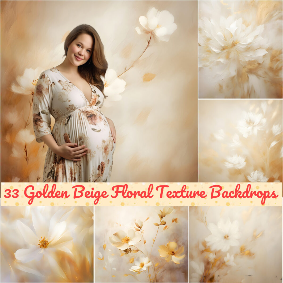 Golden beige floral fine art texture digital backdrop. These backdrops are perfect for wedding photography, maternity photoshoots and could be used as a studio bacdrop