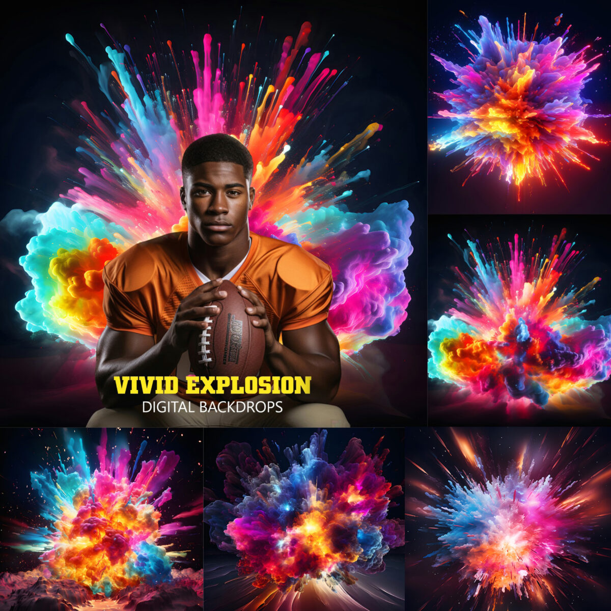 explosion color smoke digital backdrop