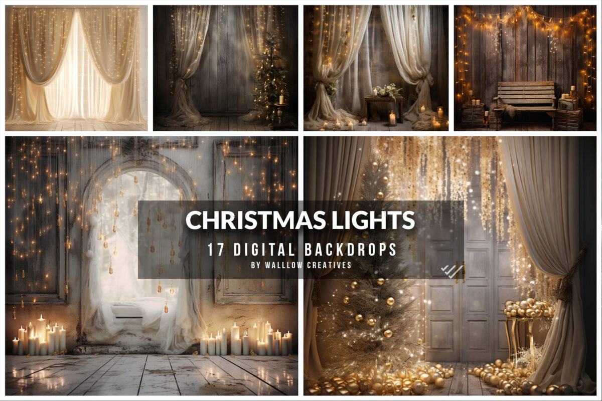 Christmas digital backdrop overlay