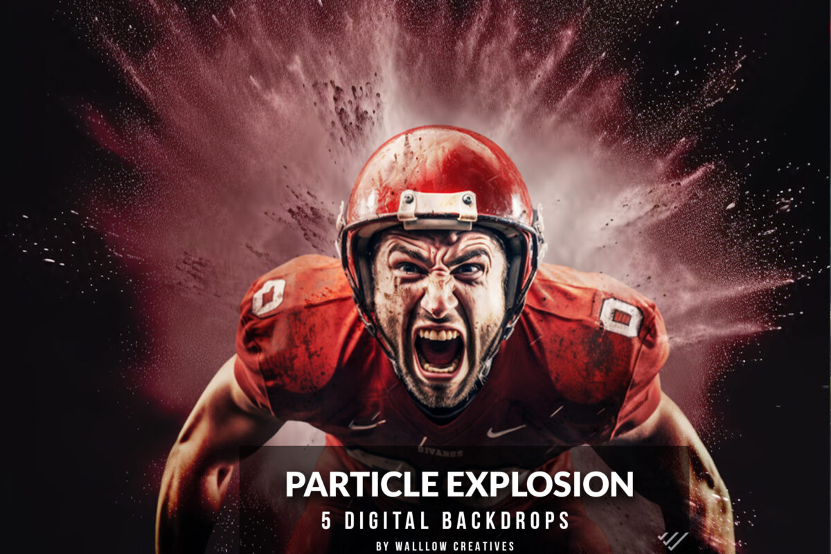 Sports digital photography Backdrops. This sports Background collection is an explosion-themed sports templates featuring Particle Explosion, Fire and Smoke Backgrounds, fog and Dust Particles. These high-quality Photoshop overlays / digital backdrops are perfect for creating stunning sports backgrounds tailored for basketball, softball, football, tennis posters, and soccer banners