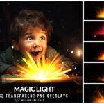 Magic Lights Overlays, Gift light overlay, book light glow light overlay, Fairy sparkles, Gift lights, present light overlay.