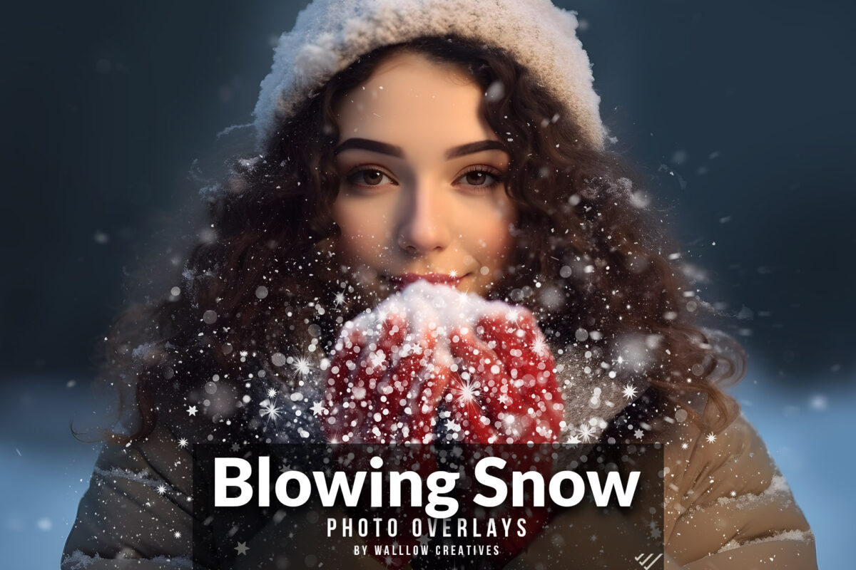 Blowing snow overlays, Realistic snow overlay, snow Photoshop overlays, winter overlay, Christmas overlay, Winter digital photography