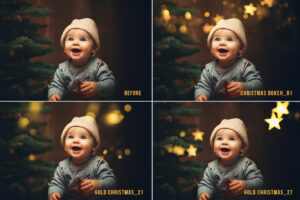 Christmas bokeh lights overlay, Christmas star bokeh, twinkle and sparkle gold overlay, light leak bokeh overlays