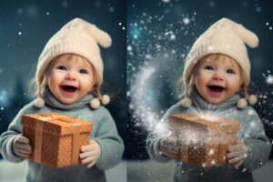 Magic snow Photoshop overlays, Christmas Winter New Year Holiday overlays, Magical light, White Shine star glitter overlay, PNG snow