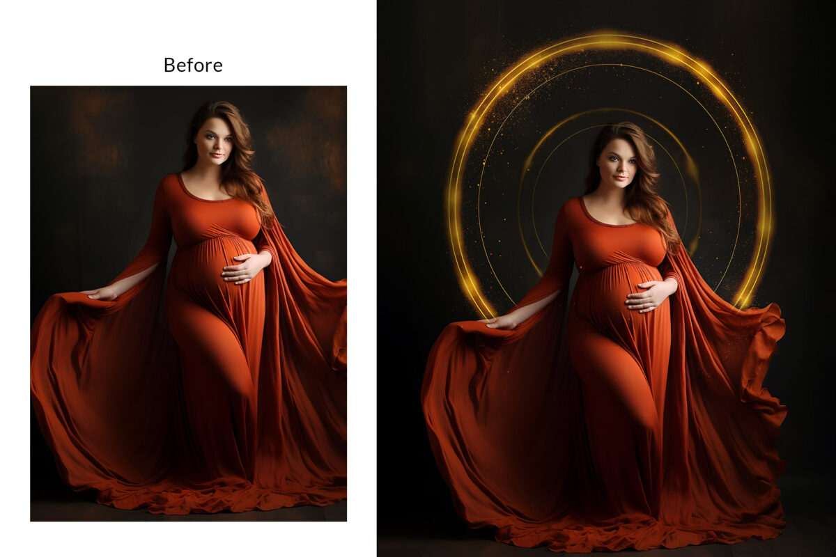 Elevate your digital creations with our enchanting set of 40 Ring Light Maternity digital backdrop Transparent PNG overlays, specially crafted for a romantic and magical touch to your Maternity sessions and wedding sessions. This premium bundle features a curated selection of 40 high-quality overlays, encompassing both JPG and Transparent PNG files. The transparent PNG files seamlessly integrate with your projects, allowing you to effortlessly apply them to different backgrounds.