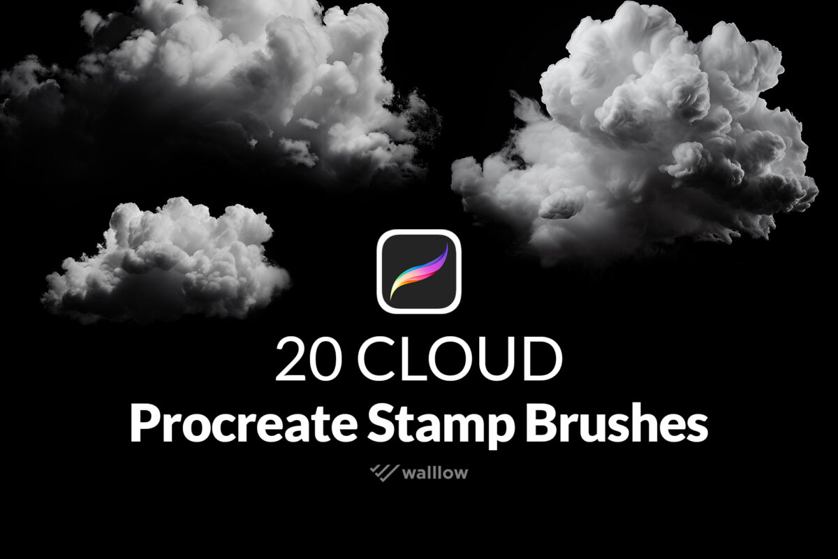 Realistic clouds procreate brush stamps