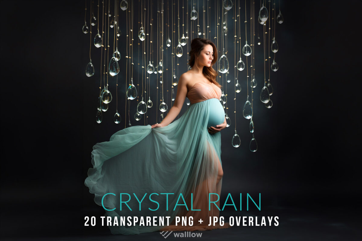 Crystal rainfall overlays PNG Maternity digital backdrop overlays Photoshop fine art texture studio digital background for Maternity photos