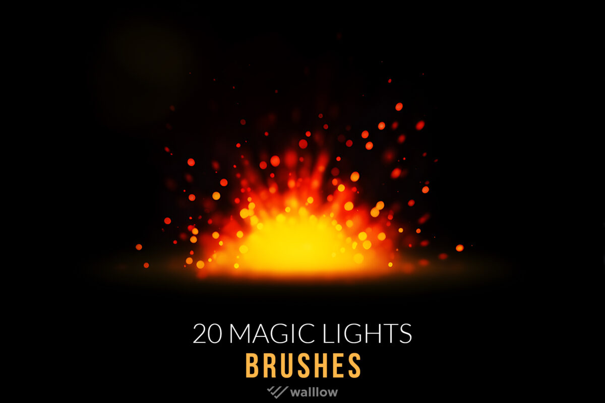 Magical sparkle glow light photoshop brushes