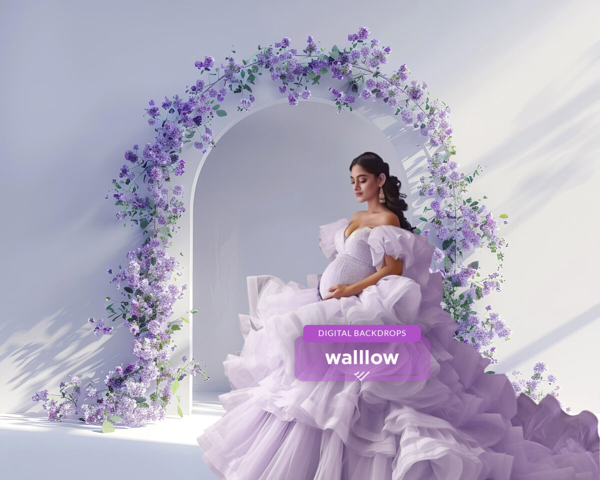 Violet Floral minimal Arches digital backdrops Floral Maternity digital studio backdrop photoshop overlays fine art texture photo background