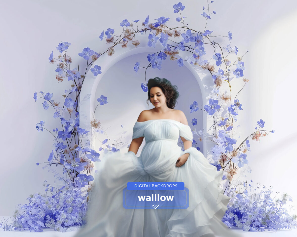 20 Blue Floral minimal Arches digital backdrops Floral Maternity and wedding studio digital backdrop photoshop overlays fine art texture JPG