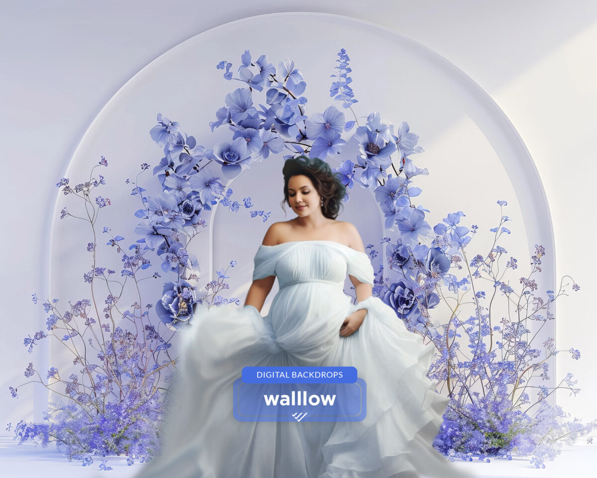 20 Blue Floral minimal Arches digital backdrops Floral Maternity and wedding studio digital backdrop photoshop overlays fine art texture JPG