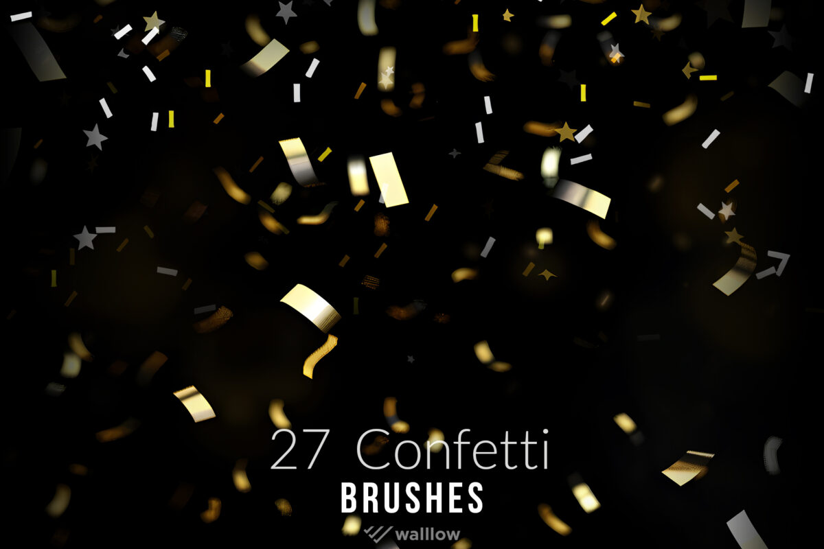 27 realistic confetti photoshop digital brushes