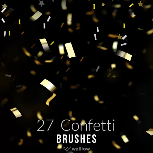 27 realistic confetti photoshop digital brushes