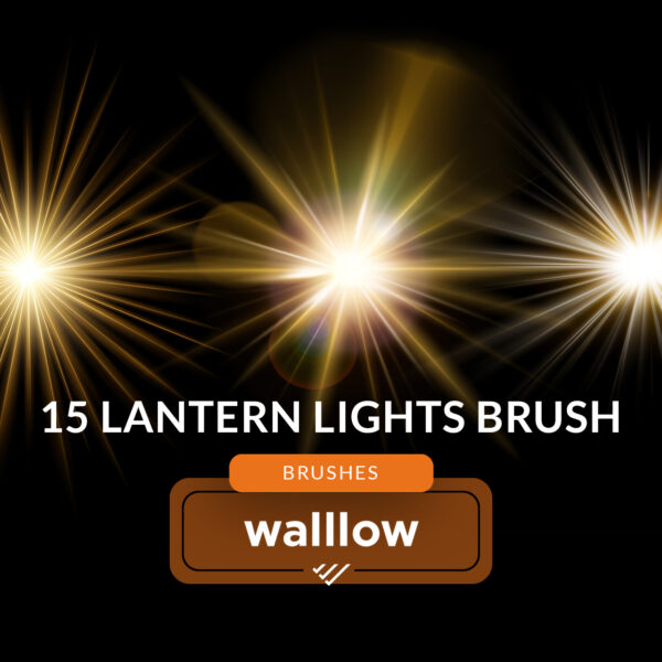 Lantern Light photoshop brushes, Bokeh light brushes, light flares digital brush, lens flare effect brush, lamp light brush, glow light, sunlight