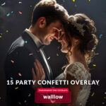 15 Party confetti transparent PNG overlays