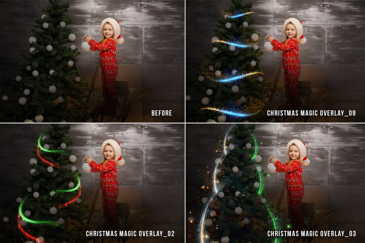 Christmas Magic light photoshop transparent overlays