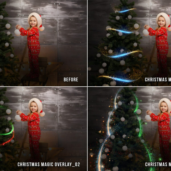 Christmas Magic light photoshop transparent overlays
