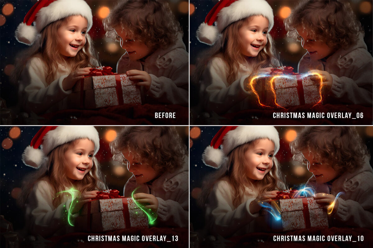 Christmas Magic light photoshop transparent overlays