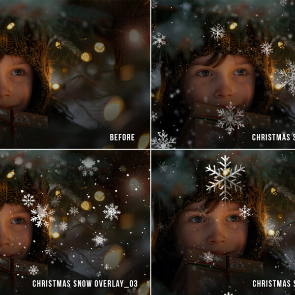 Realistic snow and snowflakes transparent png photo overlays
