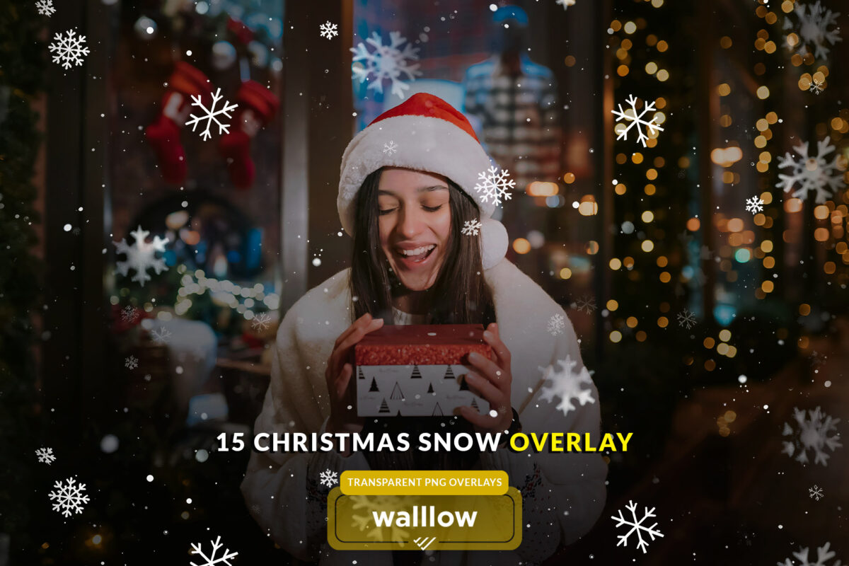 Realistic snow and snowflakes transparent png photo overlays