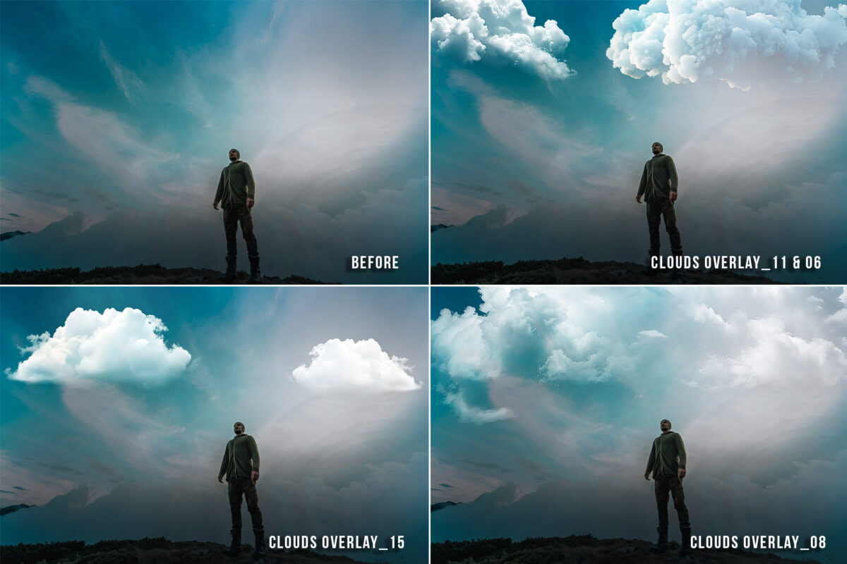 Clouds overlay, Realistic clouds photoshop overlays, digital clouds, transparent png photo overlays, cloud Photoshop textures for photo edit