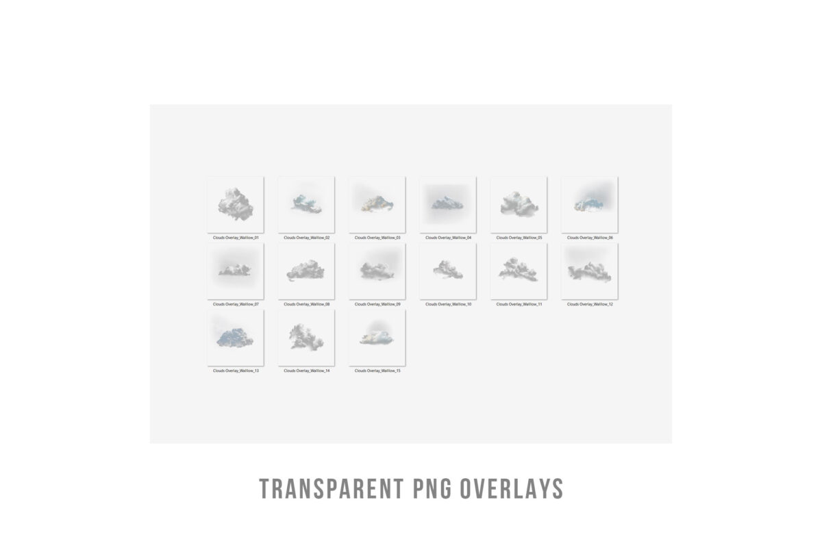 Clouds overlay, Realistic clouds photoshop overlays, digital clouds, transparent png photo overlays, cloud Photoshop textures for photo edit