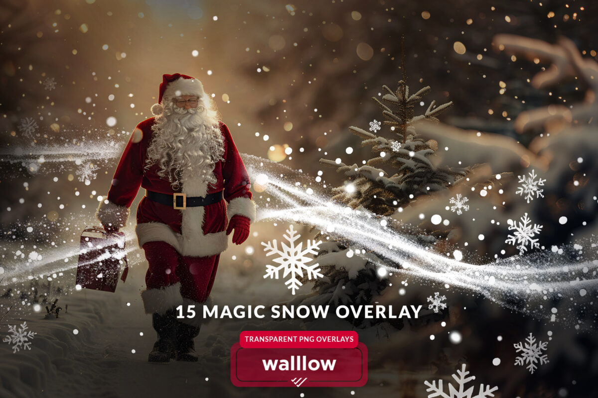 Magic snow png overlays, Christmas overlays, photoshop overlays, shine magic light sparkle overlays, magical snowflakes, transparent PNG