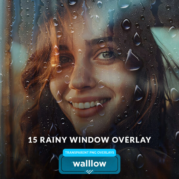 Rainy window photo overlays, Rain droplets on window photoshop overlay