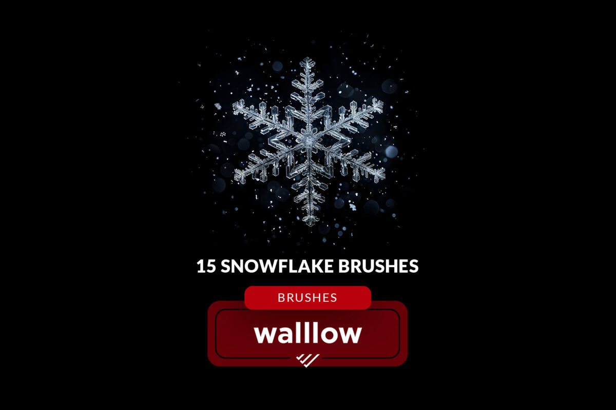 Snowflakes Photoshop brushes, Falling Snow brush set, Winter and Christmas Photography digital brushes, Photoshop Snow Filter, Snow effect