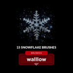 Snowflakes Photoshop brushes, Falling Snow brush set, Winter and Christmas Photography digital brushes, Photoshop Snow Filter, Snow effect