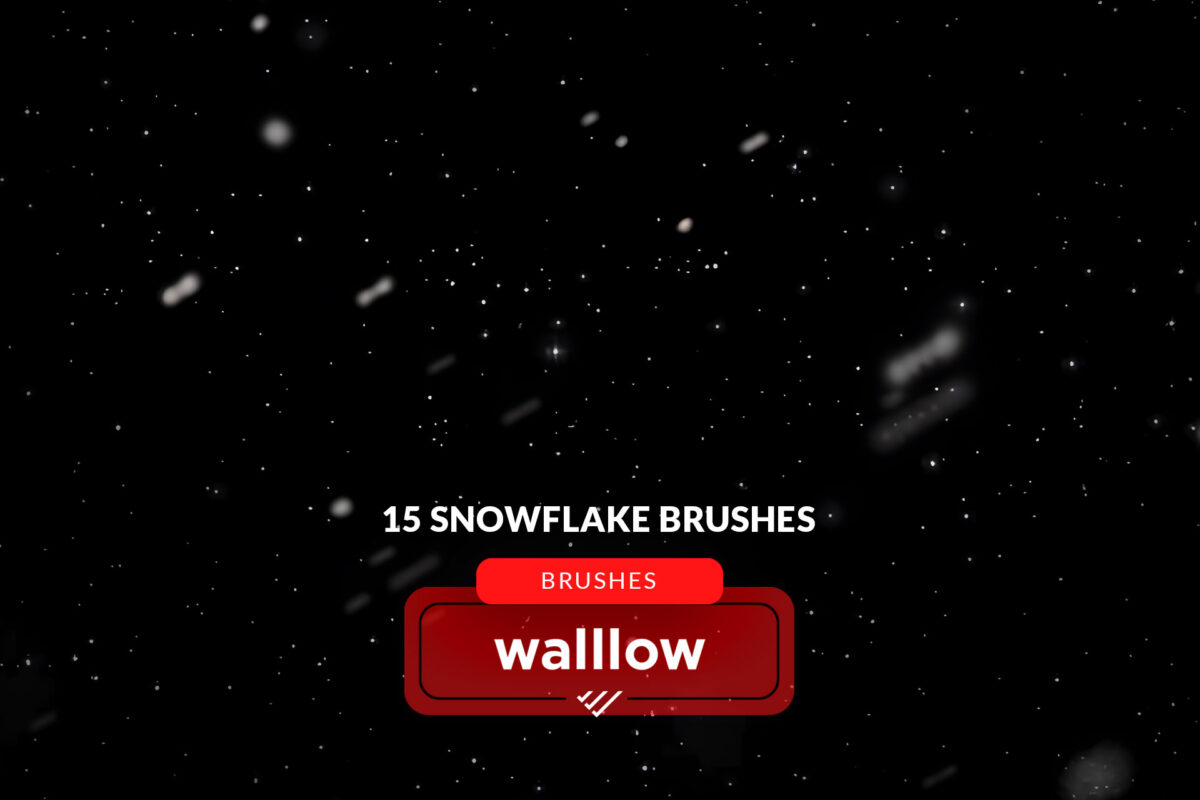 Snowflakes Photoshop brushes, Falling Snow brush set, Winter and Christmas Photography digital brushes, Photoshop Snow Filter, Snow effect